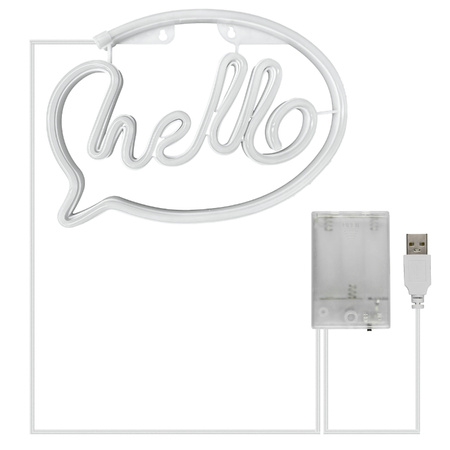Dekoracja świetlna Neon LED hello 30 x 21cm