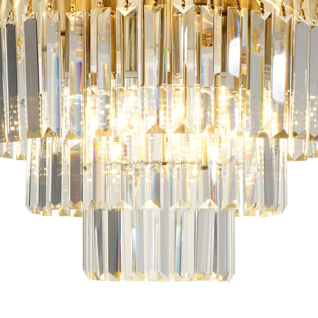 Lampa sufitowa MILANO fi 45cm złota kryształowa 6xE14