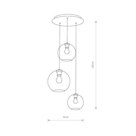 Nowodvorski Lampa wisząca szklane kule dymione VETRO