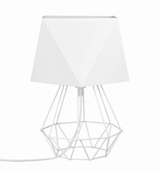 Lampka nocna Diament LOFT  WHITE  abażur biały