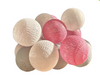 Lampki dekoracyjne COTTON BALLS 20xLED kule różowe szare na baterie 3xAA