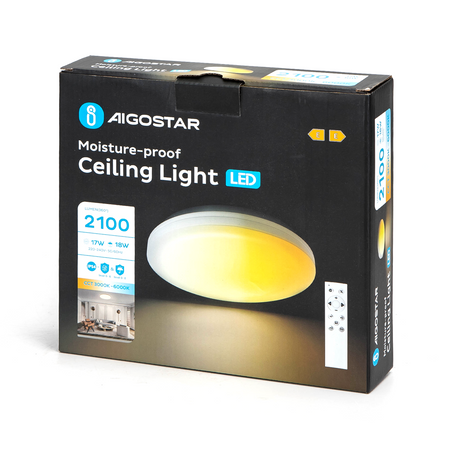 Plafon LED 18W IP54 CCT okrągły biały