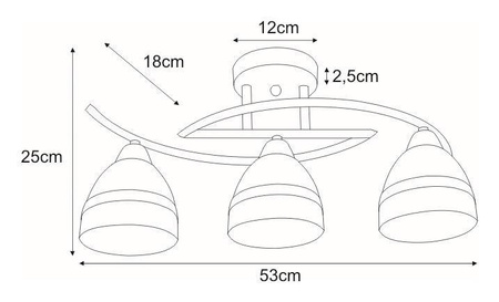 Lampa sufitowa K-JSL-6572/3 AB z serii COLAR