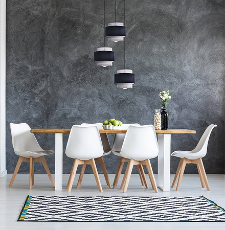 Potrójna, czarno-szara lampa wisząca, regulowana K-5172 z serii ETELA