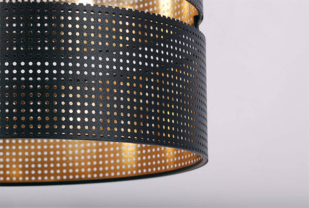 Czarna lampa wisząca z dwuczęściowym abażurem K-5220 z serii ZIMBO