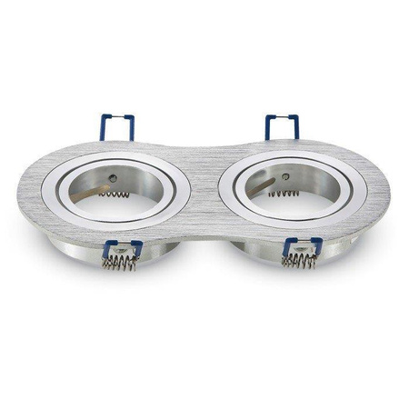 Oczko V-TAC Aluminiowe Odlew 2xGU10 Okrągłe Aluminium Szczotkowane VT-783RD-AB