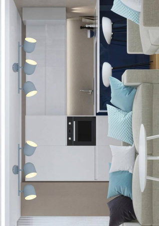 Lampa ścienna candellux azuro 93-63229 listwa e27 szary mat