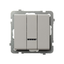 Ospel Sonata Kaszmir Łącznik potrójny z podświetleniem niebieskim ŁP-13RS/m/82