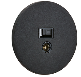 Gniazdo TV/RJ45 podtynkowe okrągłe metalowe TOGGLICA ROUND czarny mat