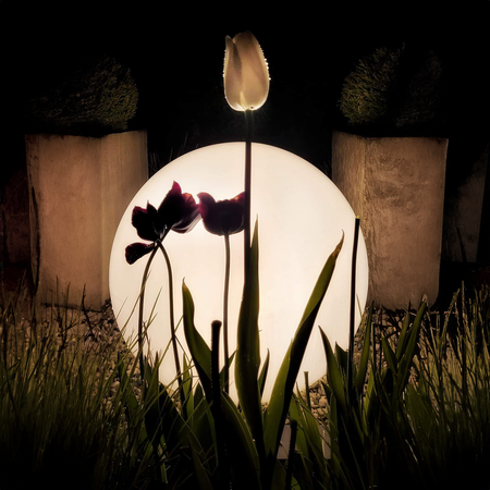 Kula Ogrodowa lampa Globo biała 1xE27 30cm