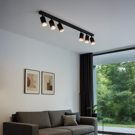 Oprawa Pipe Ring Spot Czarny 6xGU10