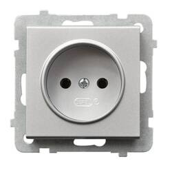 Gniazdo pojedyncze Ospel Sonata Srebrny Mat