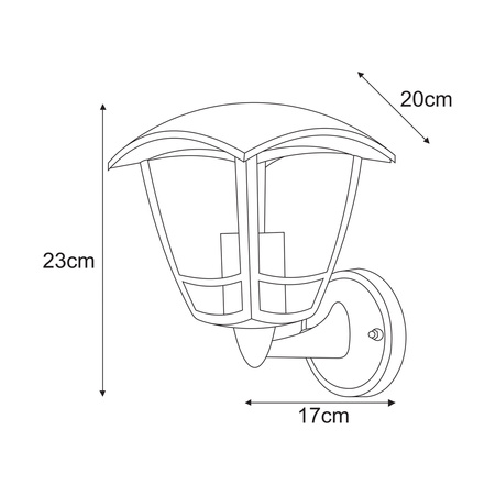 Kinkiet elewacyjny, na żarówkę z dużym gwintem K-8200 z serii NAPOLI