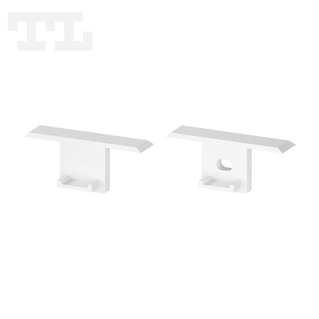 Komplet zaślepek bocznych białych P6-4 (1 szt. z otworem, 1 szt bez otworu) (nr kat 7706402)