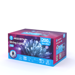 Lampki choinkowe 200 LED barwa zimna 6500K IP44 20m