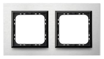 Ramka podwójna Ospel Sonata Szczotkowane Aluminium