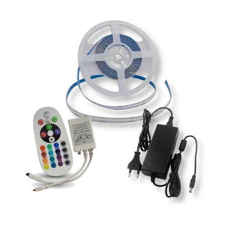 Taśma LED V-TAC Zestaw RGB 24V Bezpunktowa COB 13W SKU 2880+3625+3272 VT-COB RGB