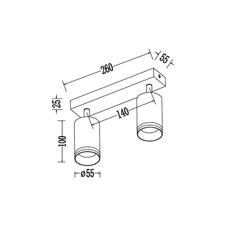 Oprawa Pipe Ring Spot Czarny 2xGU10