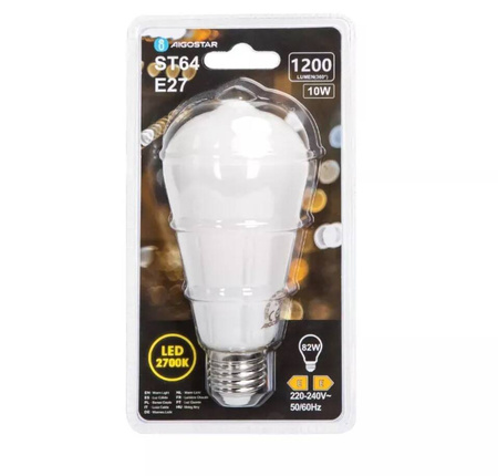 Żarówka Filamentowa mleczna LED ST64 E27 10W ciepła