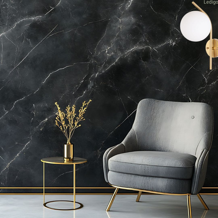 Kinkiet złoty Milano Moonlight mleczna kula 1xE14