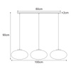 Lampa wisząca z ryflowanymi kloszami, 3 zwisy K-5678 z serii ARCO