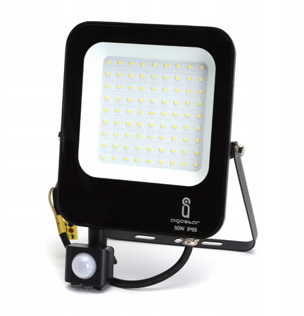 Naświetlacz LED 50W halogen IP65 4000K czarny z czujnikiem ruchu PIR
