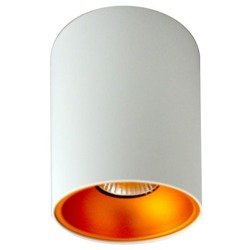 Oprawa sufitowa natynkowa Tuba Oczko biało-złota