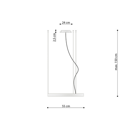 Żyrandol RIO 55 czarny LED 3000K