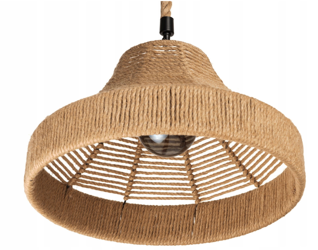 Lampa wisząca lina jutowa 1xE27 sznur konopny Boho przeplatana 40cm