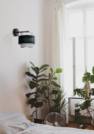 Kinkiet w kolorze czerni i szarości, do sypialni K-5174 z serii ETELA