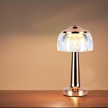Lampka Biurkowa Nocna V-TAC 1W LED 26cm Ładowanie USB Ściemnianie Złota 