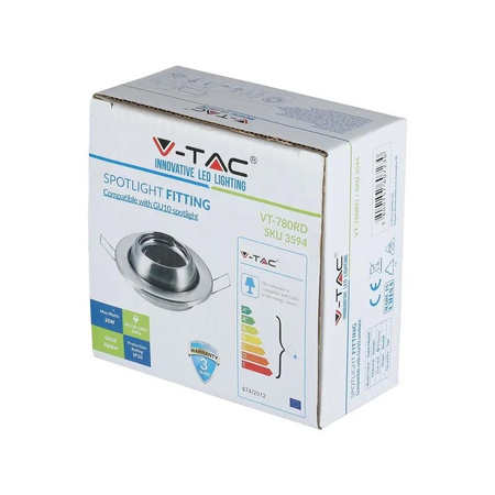 Oczko V-TAC GU10 Okrągłe Regulowany Kąt Satyna VT-780-SN