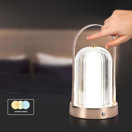 Lampka Biurkowa Nocna V-TAC 1W LED 22cm Ładowanie USB Ściemnianie Matowe Złoto 
