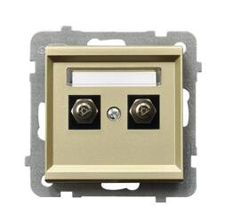 Gniazdo ekwipotencjalne podwójne Ospel Sonata Szampański Złoty