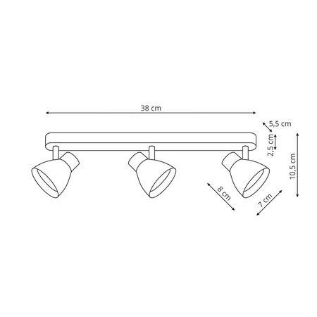Light prestige Dravo 3 spot czarny LP-9523/3WS BK