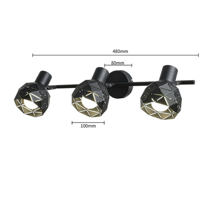 Light prestige Reus 3 spot czarny LP-8069/3WS BK