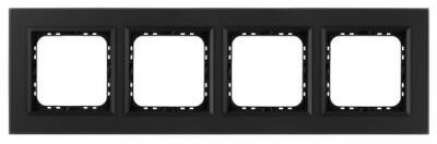 Ramka poczwórna Sonata Ospel Czarne Szkło Szron IP20