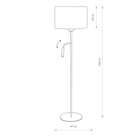Nowodvorski Lampa podłogowa z lampką do czytania biała HOTEL PLUS 