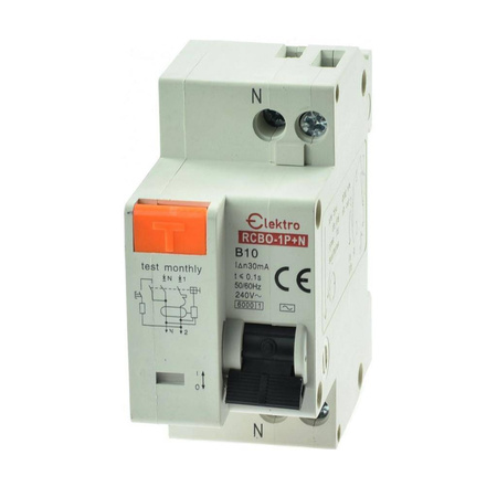 Wyłącznik RCBO 2P  30mA AC B 10A