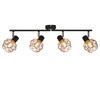Lampa ścienna sufitowa listwa czarny klosz miedziany 4x40W E14 Acrobat 94-22226