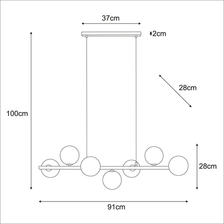 Lampa wisząca szklane mleczne kule K-5852 z serii FILO