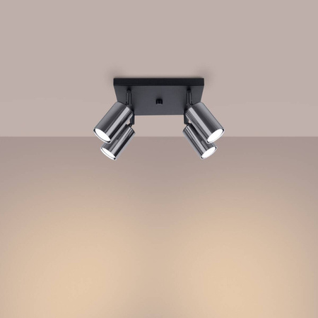 Plafon WINX 4 czarny/chrom