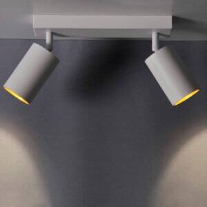 Lampa ścienno-sufitowa MARIBEL 2 GU10 biała + złote pierścienie