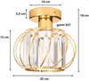 Lampa sufitowa mały złoty plafon Luxury kryształowy ZLA7219