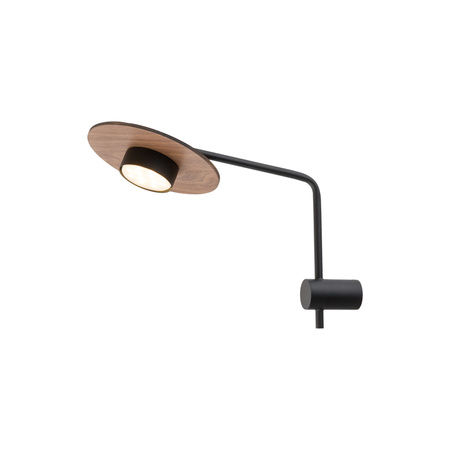 Nowodvorski Kinkiet czarny drewno DISK 