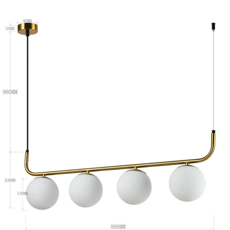 Light prestige Alisa wisząca 4 linia złota LP-005/4L GD
