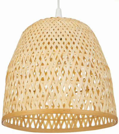 Lampa wisząca BOHO bambusowa biała E27 PHU09 30cm