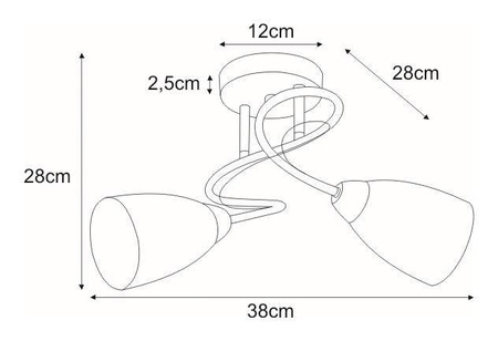 Lampa sufitowa K-JSL-6206/2 AB z serii DARIO