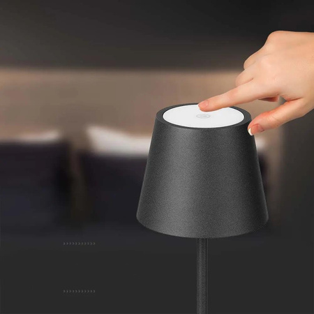 Lampka Biurkowa Nocna V-TAC 1,5W LED Ładowanie Ściemnianie IP54 Czarna 