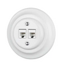 Gniazdo ceramiczne komputerowe LAN 2xRJ45 podtynkowe białe 5 kat